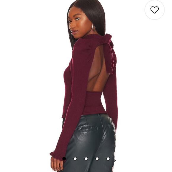 LPA Women’s Small - Marie Sweater in Wine Red  - Cutout Back - Picture 2 of 10